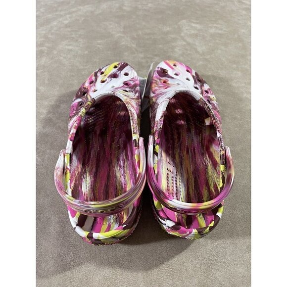 NEW Crocs Classic Marbled Tie Dye Clog Pink And Yellow Men\'s‎ 13 new With Tag main image 4
